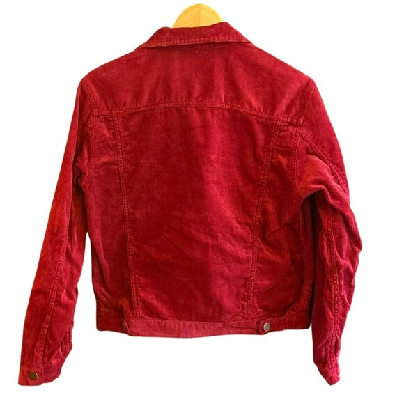 J.Crew Women's Red Corduroy Trucker Jacket Size Small Button Up Western Utility - Picture 4 of 5